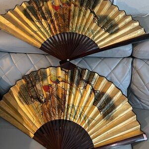 Elegant Gold and Brown Fan